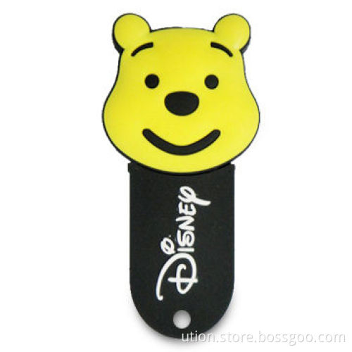 Cartoon Bear USB Flash Drive with 1 to 64GB Memory Capacity and USB2.0 Interface